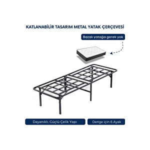 Smart Base Tek Kişilik Katlanır Metal Karyola 120x200 cm