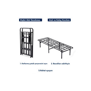 Smart Base Tek Kişilik Katlanır Metal Karyola
