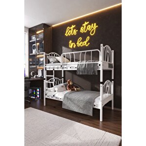 Orkide Genç Çocuk Odası Metal Ranza Ve Karyola 90x200