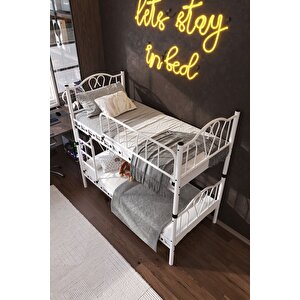 Orkide Genç Çocuk Odası Metal Ranza Ve Karyola 90x200