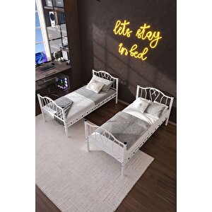 Orkide Genç Çocuk Odası Metal Ranza Ve Karyola 90x200