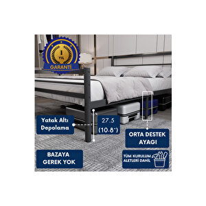 Chester Tek Kişilik Ferforje Metal Karyola 90x190 cm