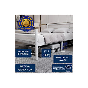 Chester Tek Kişilik Ferforje Metal Karyola 90x200 cm