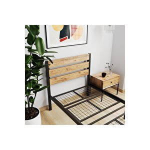 Arowana Tek Kişilik Metal Ahşap Karyola