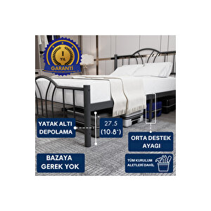 Bella Tek Kişilik Ferforje Metal Karyola 90x200 cm