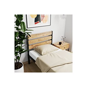 Arowana Tek Kişilik Metal Ahşap Karyola 90x190 cm