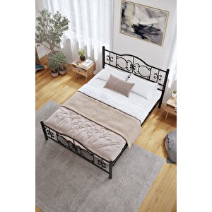 Pero Çift Kişilik Ferforje Metal Karyola Siyah 140x200