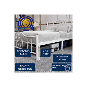 Orkide Tek Kişilik Ferforje Metal Karyola 90x200 cm