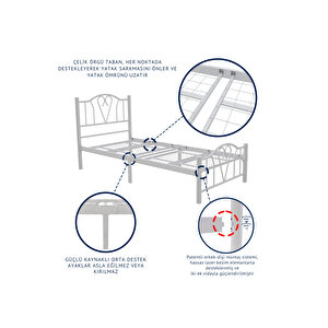 Orkide Tek Kişilik Ferforje Metal Karyola