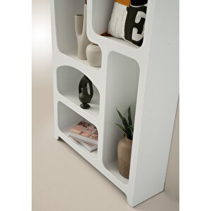 Nevada Bohem Kitaplık Dekoratif Büyük Duvar Rafı Kitaplık 6 Bölmeli Mdf  Cappicino