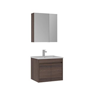 Side 65 Cm Kapaklı Banyo Dolabı Takım Navaro-koyu Meşe