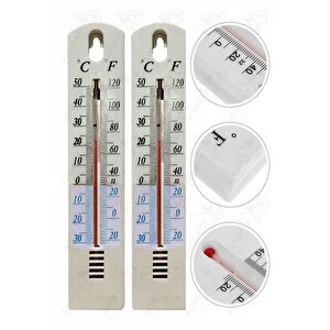 Termometre Plastik 2 Li 1 Paket  Duvar İç Ve Dış Mekan Sıcaklık Ölçer Ev Bebek Odası Kuluçka Makinesi