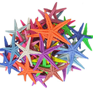 Polyester Deniz Yıldızı 6 Cm - 9 Cm (50 Adet)  Karışık Renk