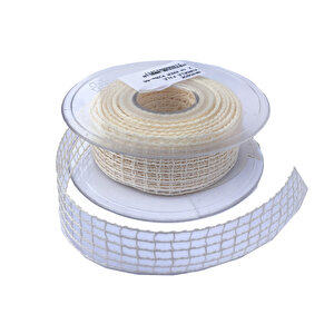 Kurdele Kanaviçe File Modeli 2 Cm (20 Metre)  Krem