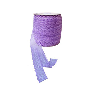 Kurdela Dantelli Çift 2 Katlı 5 Cm (10 Metre)  Lila