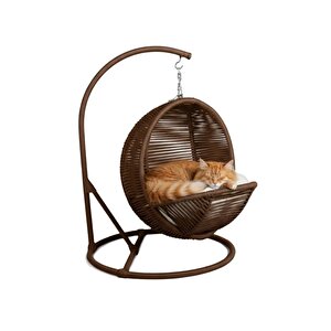 Pet Lüxperi Kedi Salıncağı & Kedi Yatağı & Kafesi 38x45x65 Cm Kahve