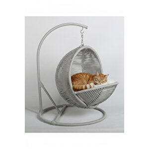 Pet Lüxperi Kedi Salıncağı & Kedi Yatağı & Kafesi 38x45x65 Cm Açık Gri