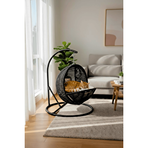 Pet Lüxperi Kedi Salıncağı & Kedi Yatağı & Kafesi 38x45x65 Cm Siyah