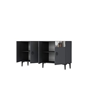 Ka1514as Gama150 Konsol, Kahve Köşesi̇, Tv Sehpasi Antrasi̇t-silver 150cm