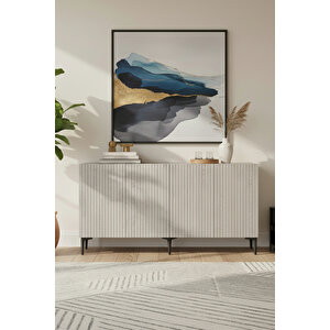 Ka1513bt Zeynep150 Konsol, Tv Sehpasi Beyaz-traverten Kapak 150cm Traverten