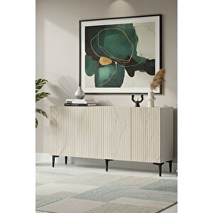 Ka1513bt Zeynep150 Konsol, Tv Sehpasi Beyaz-traverten Kapak 150cm Traverten