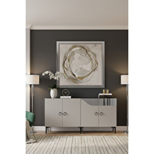 Ka1514bs Gama150 Konsol, Kahve Köşesi̇, Tv Sehpasi Beyaz-silver 150cm Beyaz