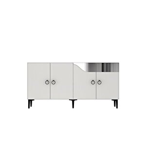 Ka1514bs Gama150 Konsol, Kahve Köşesi̇, Tv Sehpasi Beyaz-silver 150cm Beyaz