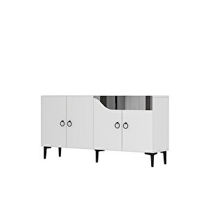 Ka1514bs Gama150 Konsol, Kahve Köşesi̇, Tv Sehpasi Beyaz-silver 150cm