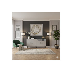 Ka1514bs Gama150 Konsol, Kahve Köşesi̇, Tv Sehpasi Beyaz-silver 150cm