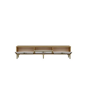Tsa1802dbg - Tuna Tv Stand, Tv Sehpasi Safi̇rmeşe-beyaz-gold 180cm
