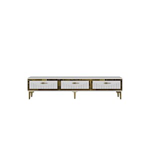 Tsa1802bg - Tuna Tv Stand, Tv Sehpasi Beyaz-gold 180cm
