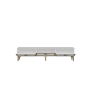 Tsa1802bg - Tuna Tv Stand, Tv Sehpasi Beyaz-gold 180cm