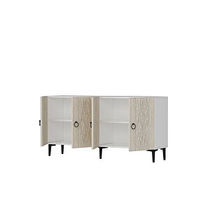 Ka1515bt Rain150 Konsol, Kahve Köşesi̇, Tv Sehpasi Beyaz-traverten 150cm
