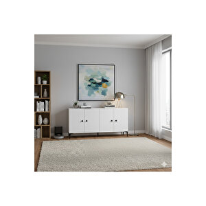 Ka1518b Pella150 Konsol, Kahve Köşesi̇, Tv Sehpasi Beyaz 150cm