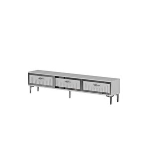 Tsa1802bs - Tuna Tv Stand, Tv Sehpasi Beyaz-silver 180cm