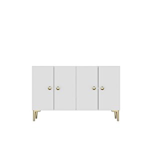 Ka1204bg Simple120 Konsol, Kahve Köşesi̇ Ve Tv Sehpasi Beyaz-gold 120cm