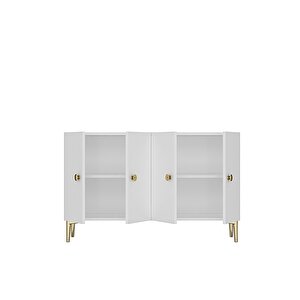 Ka1204bg Simple120 Konsol, Kahve Köşesi̇ Ve Tv Sehpasi Beyaz-gold 120cm