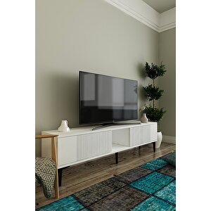 Tsa1502b - Corsatv150 Tv Stand, Tv Sehpasi Beyaz 150cm Beyaz