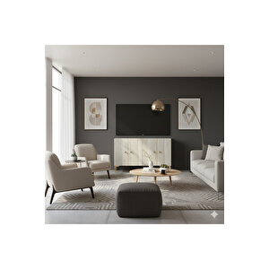 Ka1204btg Simple120 Konsol, Kahve Köşesi̇ Ve Tv Sehpasi Beyaz-traverten-gold 120cm Traverten