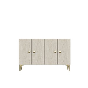 Ka1204btg Simple120 Konsol, Kahve Köşesi̇ Ve Tv Sehpasi Beyaz-traverten-gold 120cm