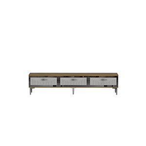 Tsa1802dbs - Tuna Tv Stand, Tv Sehpasi Safi̇rmeşe-beyaz-silver 180cm