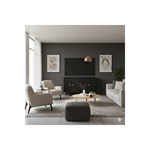Ka1204ag Simple120 Konsol, Kahve Köşesi̇ Ve Tv Sehpasi Antrasi̇t-gold 120cm Antrasit