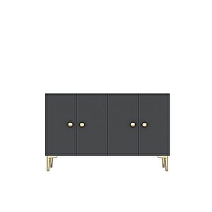 Ka1204ag Simple120 Konsol, Kahve Köşesi̇ Ve Tv Sehpasi Antrasi̇t-gold 120cm