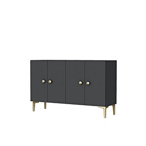Ka1204ag Simple120 Konsol, Kahve Köşesi̇ Ve Tv Sehpasi Antrasi̇t-gold 120cm