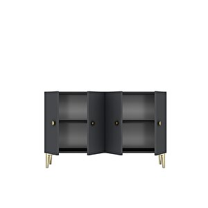 Ka1204ag Simple120 Konsol, Kahve Köşesi̇ Ve Tv Sehpasi Antrasi̇t-gold 120cm