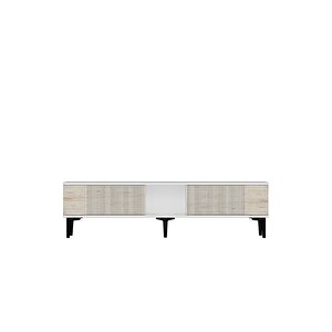 Tsa1502bt - Corsatv150 Tv Stand, Tv Sehpasi Beyaz-traverten Kapak 150cm Traverten