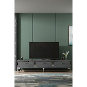 Tsa1802as - Tuna Tv Stand, Tv Sehpasi Antrasi̇t-silver 180cm Antrasit Gümüş