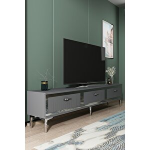 Tsa1802as - Tuna Tv Stand, Tv Sehpasi Antrasi̇t-silver 180cm Antrasit Gümüş