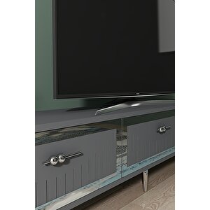 Tsa1802as - Tuna Tv Stand, Tv Sehpasi Antrasi̇t-silver 180cm Antrasit Gümüş