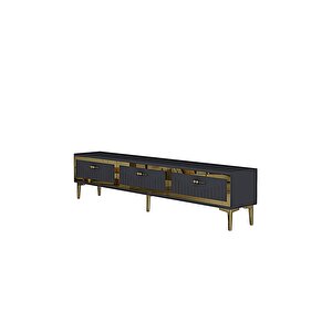 Tsa1802ag - Tuna Tv Stand, Tv Sehpasi Antrasi̇t-gold 180cm